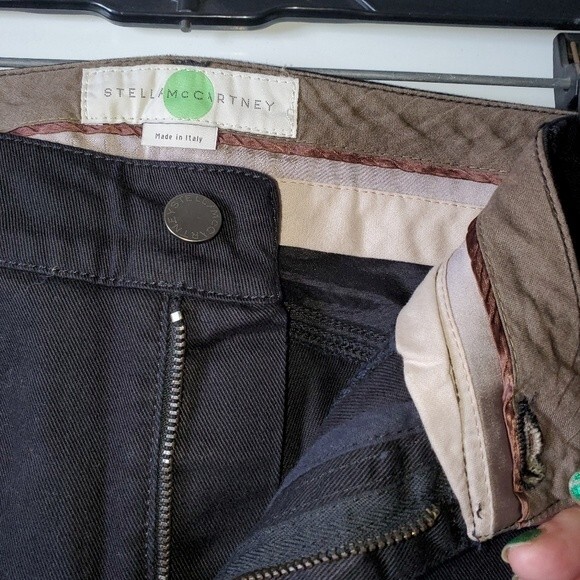 Stella McCartney Black Denim trimmed  Blue Velvet Slim Ankle Zip Jeans 27 - Picture 9 of 15